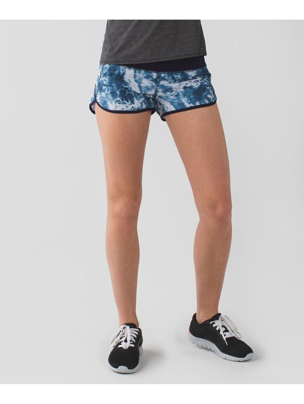 Lululemon Speed Short Sz 8 Sea Side Silver Fox Alberta Lake Naval Blue Running